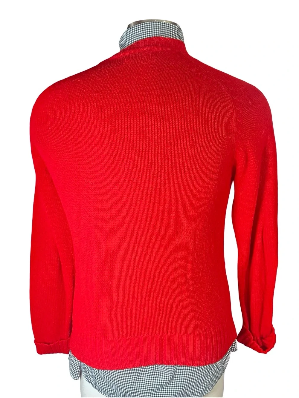 Vtg 80s Brian MacNeil Mens Red Crewneck Sweater Sz Med New Zealand Wool Blend